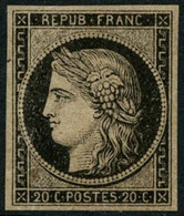 ** N°3 20c Noir S/jaune - TB - 1849-1850 Ceres