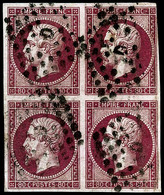 Oblit. N°17B 80c Rose, Bloc De 4 Signé Calves - TB - 1853-1860 Napoleon III