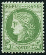 ** N°53 5c Vert-jaune S/azuré - TB - 1871-1875 Ceres