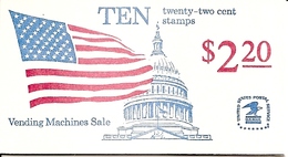 UNITED STATES (USA), 1985, Booklet 145, Flags $ 2.20, Mi 0-110 - 1941-80