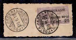 REGNO D'ITALIA - 1917 - Posta Aerea - 25 Cent Su 40 (2) Su Frammento Del Volo Da Palermo Del 28.6 - Sonstige & Ohne Zuordnung