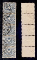 REGNO D'ITALIA - 1936 - Assicurativi - 1,50 Lire (17 - Figlia) - Striscia Di Cinque Usata - Sonstige & Ohne Zuordnung