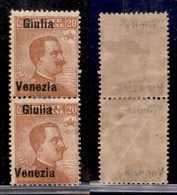 OCCUPAZIONI - VENEZIA GIULIA - 1918 - 20 Cent (23d) - Coppia Verticale Giulia Venezia - Gomma Originale (leggera Grinza  - Sonstige & Ohne Zuordnung