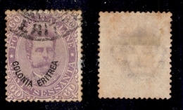 COLONIE - ERITREA - 1893 - 60 Cent (9ea) - Usato - Soprastampa Spostata - Other & Unclassified