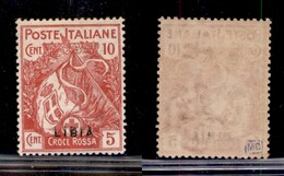 COLONIE - LIBIA - 1915 - 10 Cent Croce Rossa (13 Varietà) Con Parziale Doppia Soprastampa - Gomma Originale - Sonstige & Ohne Zuordnung