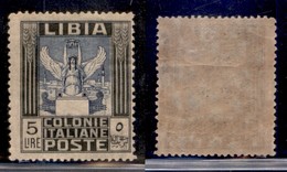 COLONIE - LIBIA - 1921 - 5 Lire (31x) Senza Filigrana - Gomma Originale (125) - Other & Unclassified