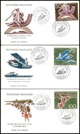 OLTREMARE - POLINESIA FRANCESE - 1975 - 50 Anni Aviazione Tahiti (192/194) - Serie Completa - 3 FDC 7.2.75 - Andere & Zonder Classificatie