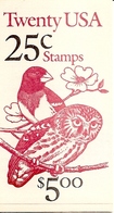 UNITED STATES (USA), 1988, Booklet 160, Owl/Grosbeak, Mi 124 - 1941-80