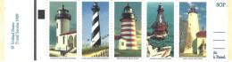 UNITED STATES (USA), 1990, Booklet 171v, Lighthouses, All Panes: Missing Name + Denomination! - 1941-80