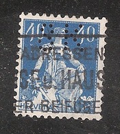 Perfin/perforé/lochung Switzerland No 169 1921-1924 - Hélvetie Assise Avec épée SK  Schweizerische Kreditanstalt - Perfins