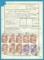 Fiscale Zegels 5000 Fr + 1000 Fr.+....TP Fiscaux / Op Dokument Douane En 1946 Taxe De Transmission Et De Luxe - Documents