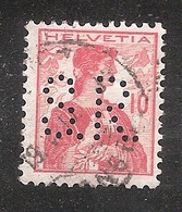 Perfin/perforé/lochung Switzerland No YT131 1909-1932 Hélvetie S.R.    Zurich - Perfins