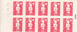 France 1993 MNH Sc 2347a Booklet Of 10 (2.50fr) Marianne Die Cut Self-adhesive - Moderne : 1959-...