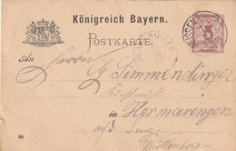 GANZACHE WEISSENBURG 1889 - Postal  Stationery