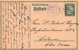 GANZACHE MÜNCHEN FÜR COLMAR ELSASS MIT ZENSUR 1914 - Postal  Stationery