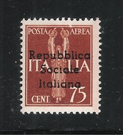 ITALIA R.S.I. - TERAMO - 1944: Valore Nuovo Stl Da 75 C. Di P.A. Con Soprastampa - In Ottime Condizioni. - Ortsausgaben/Autonome A.