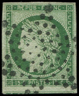 EMISSION DE 1849 - 2    15c. Vert, Voisin En Bas, Obl. ETOILE, TTB. C - 1849-1850 Ceres