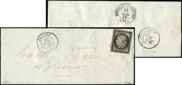 Let EMISSION DE 1849 - 3    20c. Noir Sur Jaune, Obl. PC 1851 S. LSC, Càd T15 MAMERS 12/7/59, RR, Superbe. C - 1849-1850 Ceres