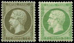 * EMPIRE DENTELE - 19 Et 20, 1c. Olive Et 5c. Vert, TB - 1862 Napoléon III.