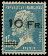 * POSTE AERIENNE - 4a  10Fr. Sur 1f.50 Bleu, Pasteur, "ILE De FRANCE", Surch. ESPACEE, TB, Inf. Trace De Ch., TB, Certif - 1927-1959 Ungebraucht