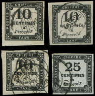 TAXE - 1, 2, 2A, 5A, Obl., Tous TB - 1859-1959 Briefe & Dokumente