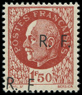 ** TIMBRES DE LIBERATION - BORDEAUX 6a : 1f50 Brun-rouge, T I, DOUBLE Surcharge, TB, Signé Mayer - Befreiung