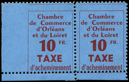 ** Spécialités Diverses - TIMBRES DE GREVE, ORLEANS 2 : 10f. Bleu, PAIRE Cdf, Un Ex. Dentelé 3 Côtés, TB - Sonstige & Ohne Zuordnung