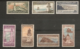 NEW ZEALAND 1947 LIGHTHOUSE SET OF 7 STAMPS SG L42/L49 LIGHTLY MOUNTED MINT HIGH CATALOGUE VALUE - Nuevos