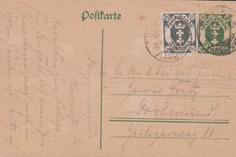 1921. Postkarte. 20 Pf. + 20 Pf. DANZIG LANGFUHR -8.9.21. () - JF310386 - Entiers Postaux