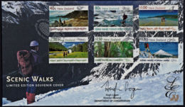 Ce0028 NEW ZEALAND 1999, SG 2279-84  Scenic Walks,  Limited Edition Signed FDC - Lettres & Documents