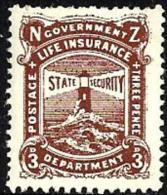 NEW ZEALAND BROWN  3 PENCE LIGHTHOUSE LIFE INSURANCE OUT OF SET OF ? MINT 1950's SG? READ DESCRIPTION !! - Nuevos