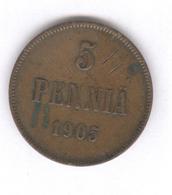 5 Pennia Finlande / Finland 1905 - TTB - Finnland