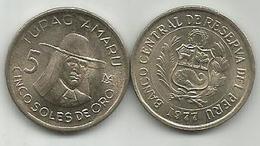 Peru 5 Soles De Oro 1977. High Grade - Peru