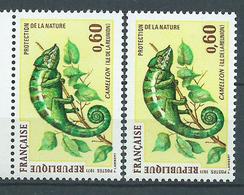 [28] Variété : N° 1692 Caméléon Double Impression Des Légendes Et De La Faciale + Normal ** - Neufs