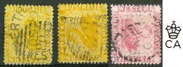 WA Australie Occidentale 1885 & 1889, 1p Bistre, 1p Pink, 2 Pence - Black Swan Cygne - Gebruikt