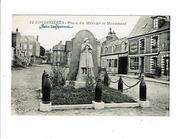 Cpa LONDINIERES Place Du Marché Et Le Monument Aux Morts éd Huard 12 Commerce Fruits Légumes Primeurs - Londinières