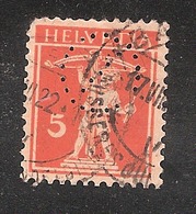 Perfin/perforé/lochung Switzerland No YT159 1921-1942 The Son Of W. Tell  Symbol  O/ - Perfins