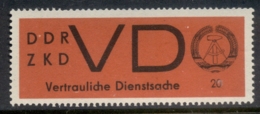 Germany DDR 1965 Registration Label Red MUH - Otros & Sin Clasificación