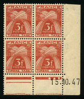 FRANCE - YT TAXE 83 ** - BLOC DE 4 TIMBRES NEUFS ** AVEC COIN DATE - Segnatasse