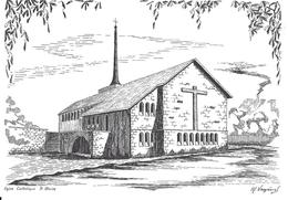 NEUCHATEL SAINT BLAISE EGLISE CATHOLIQUE - Dessin De M. Vagnières - Imp. Willy Zwahlen Saint-Blaise - Pas Circulée NEUVE - Saint-Blaise