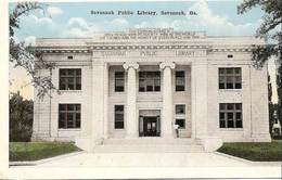 Cpa Des Usa , Savannah,public Library, Bibliothèque, Géorgie - Savannah