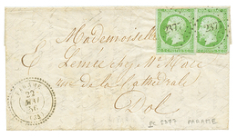 1856 5c(n°12)x2 Pd Obl. PC 2377 + T.22 PARAME Sur Lettre Avec Texte Pour DOL. - Andere & Zonder Classificatie