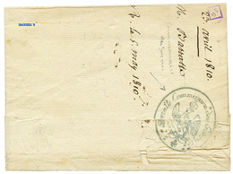 1810 N° 16 ARM. D' ALLEMAGNE Rouge Sur Lettre Avec Texte De GLOGAU Pour La FRANCE. Verso, Cachet Rare BARATTE COMMISSAIR - Legerstempels (voor 1900)