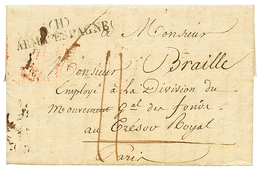 1824 (H) ARM. D' ESPAGNE Sur Lettre Avec Texte De BURGOS Pour La FRANCE. TTB. - Sellos De La Armada (antes De 1900)