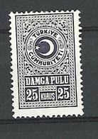 VARIÉTÉS TURQUIE RÉPUBLIQUE TIMBRES  TAXE FISCAL DAMGA PULU 25 KURUS 25   NEUF ** GOMME - Postage Due