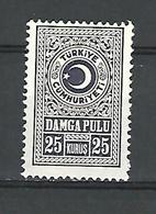 VARIÉTÉS TURQUIE RÉPUBLIQUE TIMBRES  TAXE FISCAL DAMGA PULU 25 KURUS 25   NEUF ** GOMME  TB - Postage Due