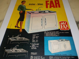 ANCIENNE  PUBLICITE EVIER BLOC DE FAR 1960 - Andere Toestellen