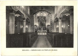 T3/T4 1939 Szolnok, Szegényházi Kis Templom Belső (vágott / Cut) - Ohne Zuordnung