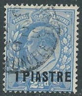 1911-13 BRITISH LEVANT USED TURKISH CURRENCY SG 28 1pi ON 2 1/2d - F24-10 - Levante Británica