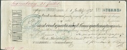 Traite De LANDROFF (LORRAINE) Le 5 Juillet 1873 (Maximilien POUGNET Houillère De La Moselle) + Cachet Lotheringen-Eisenm - Fiscale Zegels